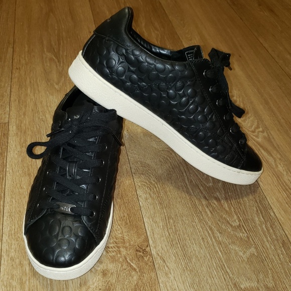 coach black leather sneakers